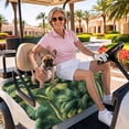 thumbnail image 3 of Golf Cart Seat Covers for 2 Seater,Summer Palm Tree Microfiber Cart Seat Towel Blanket,Nature Green Tropical Plant Leaves Absorbent Breathable Non Slip Bench Seats Protector for Golf Course 51"x31", 3 of 9