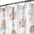 thumbnail image 3 of White Princess Castle Pattern Shower Curtain 84"x72" ,Bathroom Decorative Shower Curtains Set with 12 Hooks,Modern Waterproof Washable Shower Curtain, 3 of 6