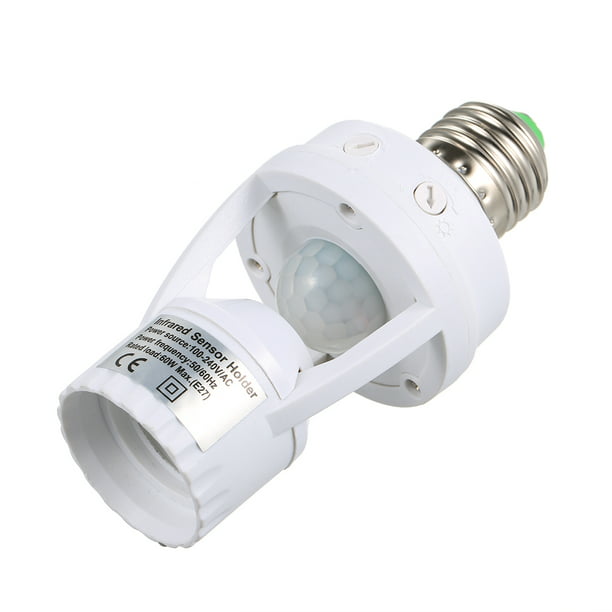 De gasten Majestueus band Sensitive PIR Motion Sensor E27 LED Bulb Base Socket Infrafed Automatic  Light Lamp Holder Switch for Walk-in Closet Laundry Room Garage Bathroom  Aisle Stair - Walmart.com