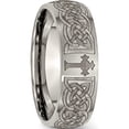 thumbnail image 5 of Titanium Brushed Celtic Cross Laser Design 8mm Band (Size 11.5) Made In China tb26k-11.5, 5 of 5
