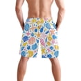 thumbnail image 3 of Dailycode Men's Quick Dry Swim Trunks Beach Shorts Casual Summer Board Shorts with Pockets, Watercolor Shells, 3 of 8