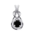 thumbnail image 2 of Mauli Jewels Engagement Necklace for Women 0.35 Carat Graceful Black Diamond Pendant 4 prongs 14K White Gold With 18'' Chain|Silver Chain, 2 of 7