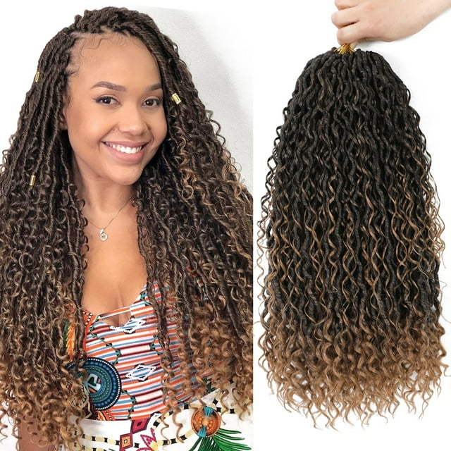 8 Paquetes De Pelo De Ganchillo De Diosa Sintética Para Mujeres Negras, Pelo Largo De Diosa, Pelo De Ganchillo, Estilo Bohemio, Locs River Locs, Pelo De Ganchillo Con Extremos Rizados (22 Pulgadas T27