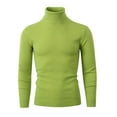 thumbnail image 4 of TFEOQRY Men's Pullover Turtleneck Sweater Knitted Casual Base Sweater Fall Winter Warm Solid Tops Green, 4 of 9
