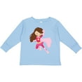thumbnail image 3 of Inktastic Superhero Girl, Cute Girl, Brown Hair, Pink Cape Girls Long Sleeve Toddler T-Shirt, 3 of 5