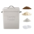 thumbnail image 1 of Distributeur de Poudre à Lessive en Métal avec Cuillère, Support, Poignées Latérales Doubles, Grande Capacité, Contenant de Poudre à Lessive en Acier Inoxydable pour Poudre à Laver, Riz, Nourriture pour Animaux, 1 of 8