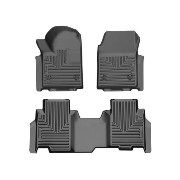 Husky Liners 96971 Weatherbeater Floor Mats Fit 2024-2025 Chevy Silverado EV, GMC Sierra EV (w/ Multi-Pro Midgate) - Front/2nd Seat - Black