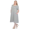 thumbnail image 2 of White Mark Robe Midi à Manches Courtes pour Femmes avec Poches, 2 of 6