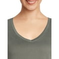 thumbnail image 4 of Terra & Sky Women's Plus Size V-Neck Tee with Short Sleeves, 4 of 5