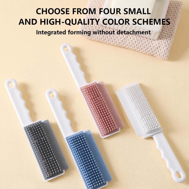 Cepillo de masaje para baño para mascotas - Cepillo de 2 paquetes para depilación y limpieza con cerdas suaves, 4 opciones de color