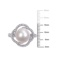 thumbnail image 2 of Everly Women's Cultured Pearl and Diamond 14k White Gold Ring, 2 of 7