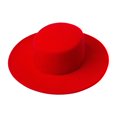 thumbnail image 1 of ¡Rebaja! Sombrero de copa Fdelink, moderno, color moderno, estilo canotier, sombrero de invierno cálido para exteriores, sombrero rojo 1, 1 of 3