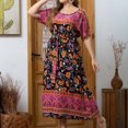 thumbnail image 4 of Vestido Corto de Verano de Encaje de Gran Tamaño Hasta Temperame Printi Manga Corta Cuello Redondo, Vestido Casual para las Mujeres, 4 of 6