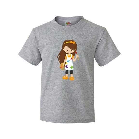 Inktastic Painter, Paint Artist, Cute Girl, Brown Hair Youth T-Shirt