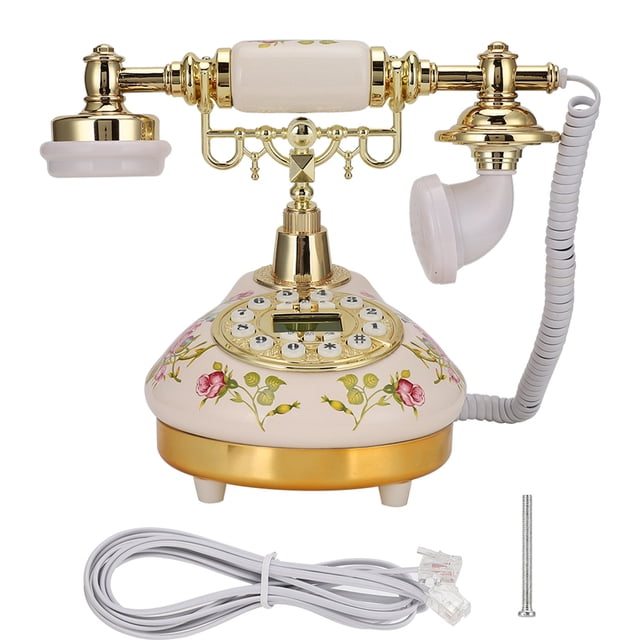 Teléfono retro europeo de cerámica con base redonda MS-9100 y detección automática de identificador de llamadas FSK/DTMF.