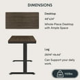 thumbnail image 2 of FlexiSpot 48" W Home Office Height Adjustable Standing Desk Rustic Chipboard Top with USB Charge Ports, Drawer, 2 of 6