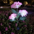 thumbnail image 4 of Lámparas solares para decoración de jardín al aire libre, paquete de 2, lámpara de flores de hortensia solar a prueba de agua, luces LED para exteriores, luz de camino, luces solares para jardín,, 4 of 6