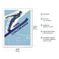 thumbnail image 2 of Vail Colorado USA - 1989 Alpine World Ski Championships - Ski Jump - Vintage Travel Poster by Leonid Tutrumov c.1989 - Fine Art Matte Paper Print (Unframed) 24x32in, 2 of 4