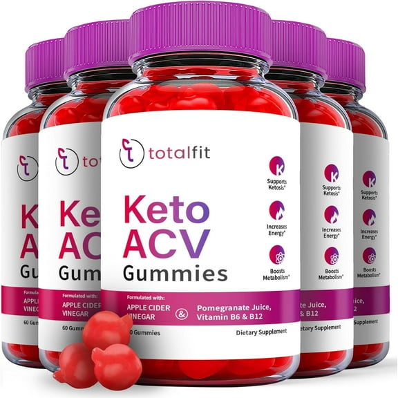 (5 Pack) Total Fit Keto ACV Gummies - Apple Cider Vinegar Supplement for Weight Loss - Energy & Focus Boosting Dietary Supplements for Weight Management & Metabolism - Fat Burn - 300 Gummies