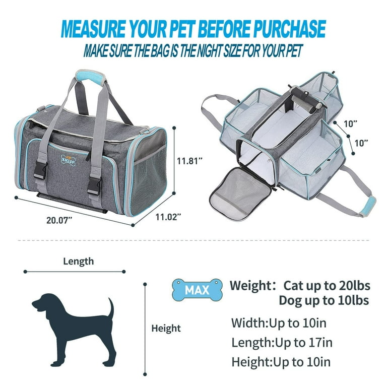 Pet Carrier for Cat, Small Dog, Collapsible Travel Small Dog Carrier, Tsa  Airline Approved Cat Carrier for Large Cats 20 Lbs - China Pet Dog Car  Carrier Seat Bag and Dog Car