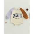 thumbnail image 2 of Bagilaanoe Newborn Baby Girl Boy Oversized Romper Sweatshirt Long Sleeve Bodysuit Contrast Color Pullover 6M 12M 18M 24M Infant Casual Tee Tops, 2 of 9