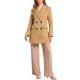 thumbnail image 2 of Abrigo de trench de longitud media con cinturón y doble botonadura para mujer Inspire Chic, talla M, color caqui, 2 of 8