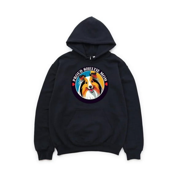 Proud Sheltie Mom Pop Art Sheepdog Pet Owner Funny Dog Lover Colorful Canine Hoodie, for men & women, up to size 5XL