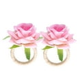 thumbnail image 2 of Flower Napkin Rings, 2PCS Holder Table Decorations Napkin Rings  For Wedding For Valentine's Day For Anniversary Holidays For Christmas Pink, 2 of 8