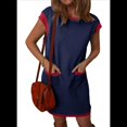 thumbnail image 2 of Vestido Mini con Mangas y Bloques de Color, Azul, Talla L, 2 of 7