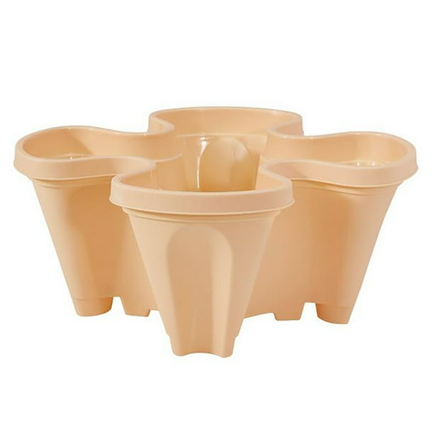 OAVQHLG3B Planters for Outdoor Plants Flowerpot FourPetal Stackable Strawberry, Herb, Flower