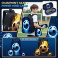thumbnail image 4 of 3PCS Kids Backpack, 15.7" Boys Football Bookbag & Shoulder Bag & Pencil Case, Water Resistant Teenagers School Backpacks for Middle Elementary Yellow, 4 of 5