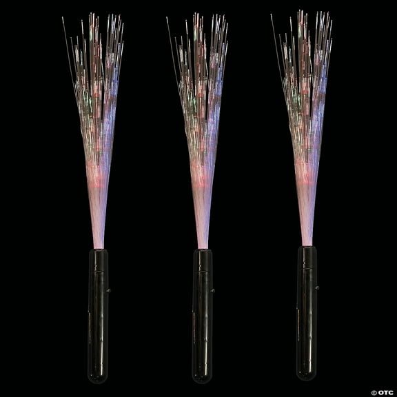 Fun Express Lighted Fiber Optic Wands - 3 Pieces