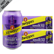 Schweppes Dry Grape Ginger Ale Cans, 12 Fl Oz, 24 Pack
