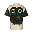 thumbnail image 4 of Xecao Owl with Mandala print Hawaiian shirt - a stylish short-sleeve button-down for men, perfect for casual beach and tropical outings., 4 of 9