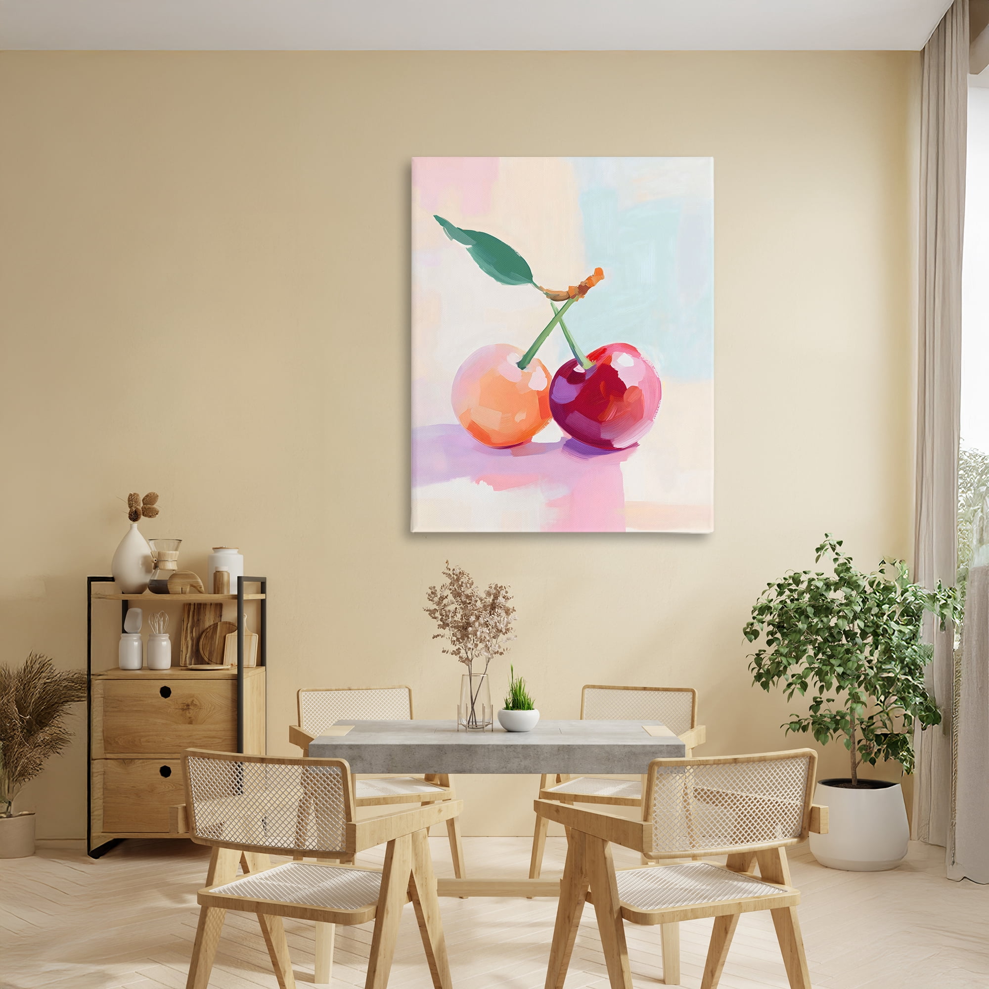 Stupell Industries Pastel Cherries Pair Canvas Wall Art, design by The Prints Vibe