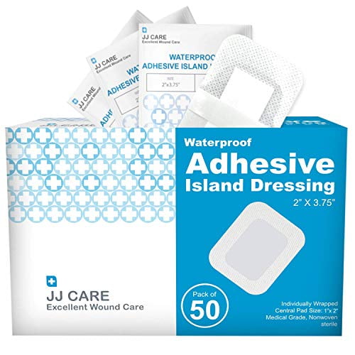 JJ CARE [Pack of 50] Waterproof Adhesive Island Dressing 2? x 3.75