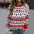 thumbnail image 2 of WEAIXIMIUNG Chandail en Molleton à Manches Longues Imprimé de Noël pour Femmes, Blouse Décontractée, 2 of 6