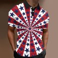 thumbnail image 2 of YDLCAFD Mode Hommes Printemps Été Décontracté Manches Courtes Col Rabattu T-Shirts Imprimés Haut Blouse, 2 of 5