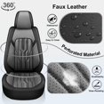 thumbnail image 5 of DIKSOAKR Fit Volkswagen/VW Arteon 2019-2023 Black Car Seat Covers Full Set 5 Seats Faux Leather Cushion Protector, 5 of 5