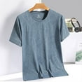 thumbnail image 3 of Sngxgn Mens T Shirt Short Sleeve T Shirt Crewneck Tee Regular Fit Ribbed Neckline Shirt for Men(Blue,L), 3 of 3