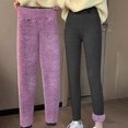 thumbnail image 4 of Ashirexll Fleece Lined Leggings Women Solid Color Winter with Tags Warm and Thickened Coral Fleece Home Warm Pants Dark Gray XXL, 4 of 8