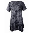thumbnail image 6 of Short Sleeve Shirts for Women's for Plus Size Tops Casual Summer Clothes Asymmetrical Tunic Blouses Gray XXL, 6 of 7