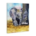 thumbnail image 2 of Stupell Industries Traditional Baby Elephant at Feet Portrait Vibrant Blue Yellow Canvas Art, 16 x 20, by George Dyachenko, 2 of 7
