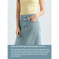 thumbnail image 6 of Vintage American High Waist A-Line Denim Skirt, Tencel Lyocell, Ultra Soft Mid-Length Skirt with Back Slit for Women, 6 of 7