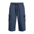 thumbnail image 4 of Dresfit Mens Cargo Shorts Long Baggy Shorts 2026 Summer Multi Pockets Drawstring Work Bottoms Loose Stretch Solid Hiking Bermuda Shorts S, 4 of 9