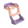 thumbnail image 3 of Asiento de inodoro multifunción para entrenamiento de orinal con taburete y asas de escalera, asiento de inodoro plegable para niños, color rosa, 3 of 12