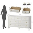 thumbnail image 2 of LYNSOM 7 Drawer White Dresser for Bedroom, 55" Wood Dresser with Gold Handles, Wide Modern Chest of Drawers for Hallway, Entryway, 2 of 6