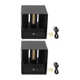 thumbnail image 1 of Juego de 2 lámparas de pared LED de 6 W con base magnética, sensor de movimiento, cuadradas, iluminación blanca cálida, apliques de pared para pasillo interior, color negro., 1 of 14