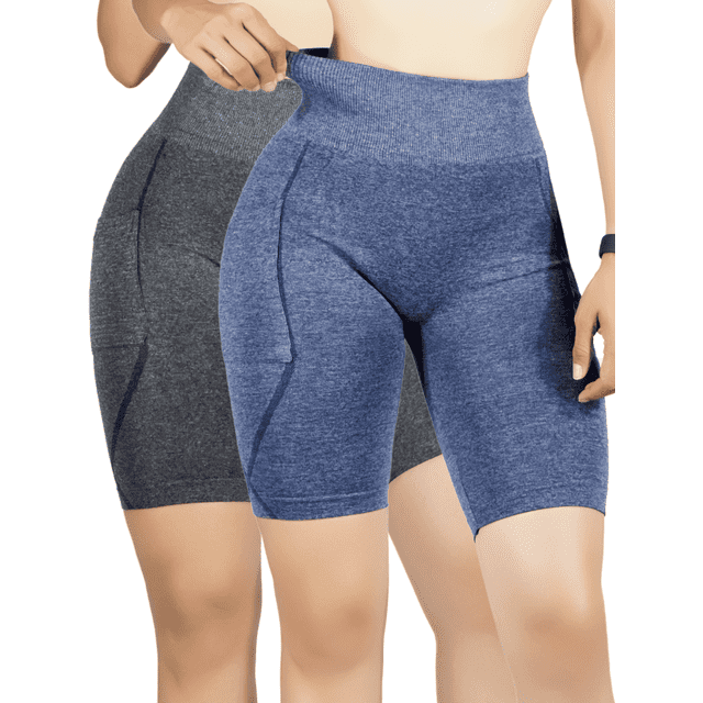 Set De 2 Shorts para Mujer Unitalla con Bolsas Deportivo o Casual Stretch Push Up Biker