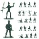 thumbnail image 1 of Mini de plástico de 100 piezas Mini Toy Soldier Figuras Figuras de soldados medievales Modelos de soldados de mesa de arena de juguete, 1 of 7